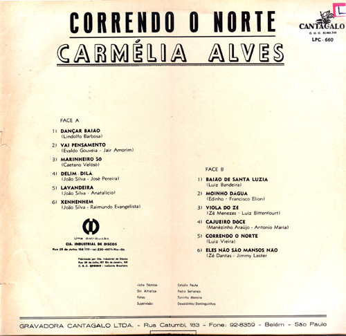 Carmelia Alves - Correndo o Norte - Capa verso