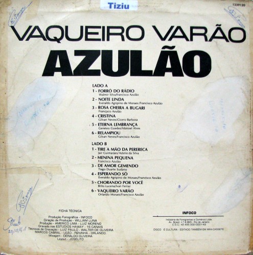 Azulao - Vaqueiro varao verso