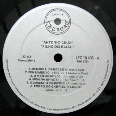 Antonio Cruz - Filho do baiao - selo a