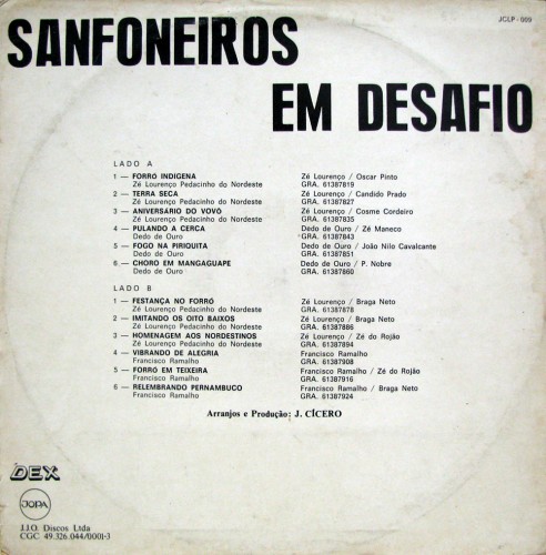 Coletanea - 1981 - Sanfoneiros em desafio - verso