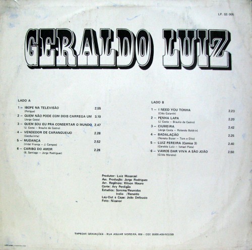Geraldo Luiz - Geraldo Luiz - verso
