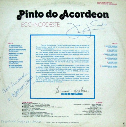 Pinto do acordeon - Eco nordeste - verso