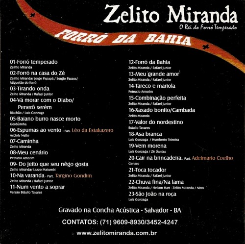 Zelito Miranda - 2010 - Forro da Bahia - verso