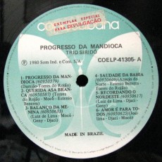 1980 - Trio Sirido - Progresso da mandioca - selo A