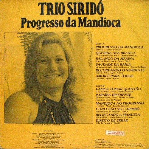 1980 - Trio Sirido - Progresso da mandioca - verso