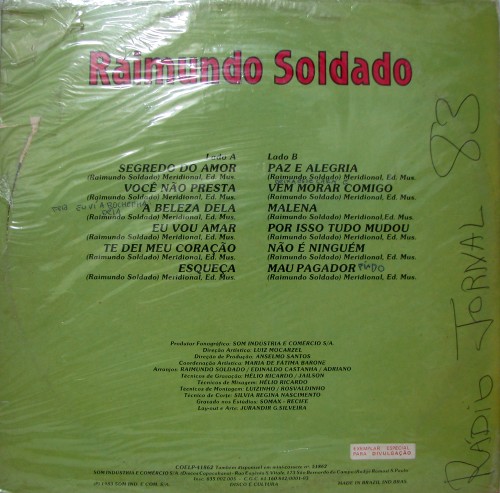 Raimundo Soldado - 1983 - Raimundo Soldado - verso