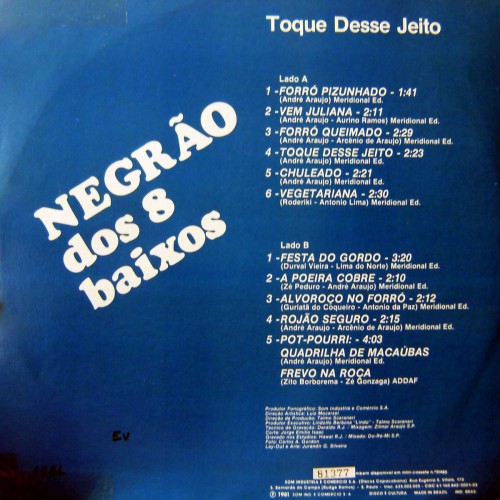 Toque desse jeito - verso