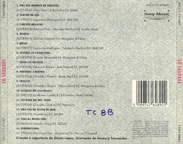 So Saudade - verso