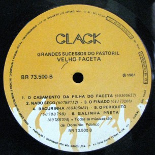 1981 - Velho Faceta - Os grandes sucessos do pastoril - selo B