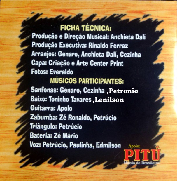 Quinteto Sala de Reboco - Contra capa