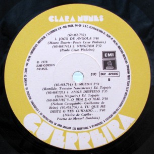 Clara Nunes - 1978 - Guerreira - selo b
