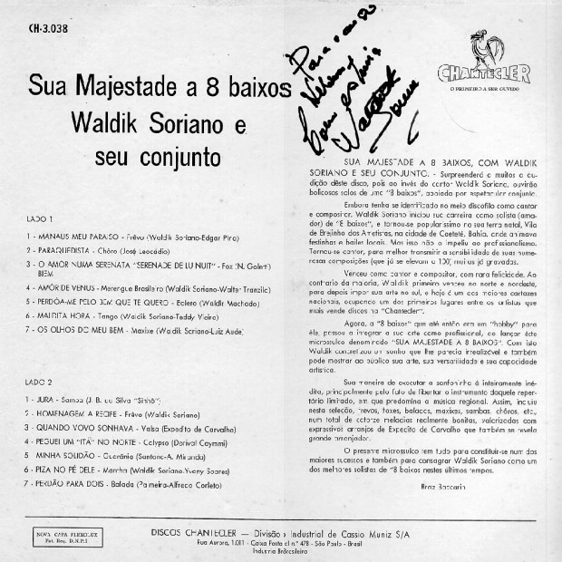 WALDICK SORIANO - Sua Majestade a 8 Baixos (Capa TR)