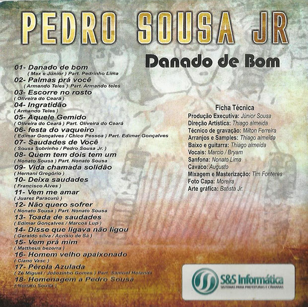 Capa CD Pedro Sousa Junior - verso p